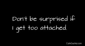 Don’t Be Surprised If I get Too Attached ~ Life Quote