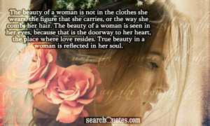 ... where love resides. True beauty in a woman is reflected in her soul