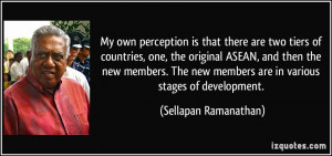 is that there are two tiers of countries, one, the original ASEAN ...