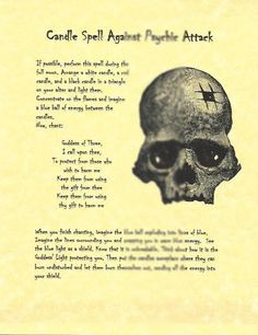 Book of Shadows Prevent Psychic Attacks Candle Spell Sheet picclick ...