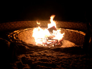 country people come back to our house, and we have a big ol' bonfire ...
