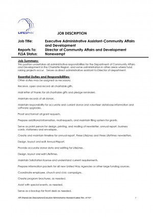 Job Description Title Executive Administrative Assistant picture