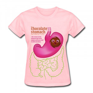 ... Women The Chocolate Stomach Print Quotes Girl TShirts Fashion Style