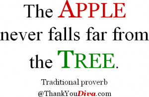 The apple never falls far from the tree. Traditional proverb