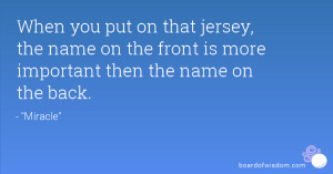 on the front of the name for the play jersey