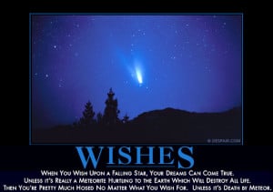 When you wish upon a falling star, your dreams can come true. Unless ...