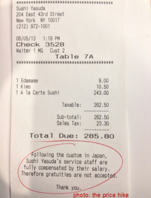NYC’s Sushi Yasuda Eliminates Tipping. Gratuities No Long Accepted ...