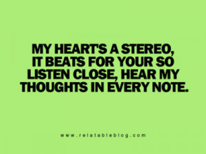 heart, quotes, stereo heart, text