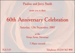 60th Wedding Anniversary Invitations Latest Wedding Anniversary ...