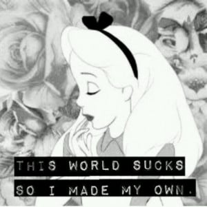 alice in wonderland, black and white, life, quotes, world