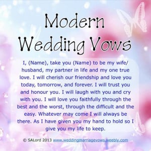 Modern Wedding & Marriage Vows
