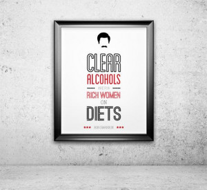Ron Swanson, Typography Print, Parks and Recreation, Quote Print, TV ...