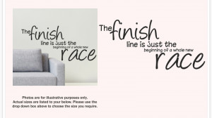 about THE FINISH LINE IS JUST THE BEGINNING | Wall sticker quote ...