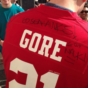 So apparently this San Francisco 49ers fan was at a Macklemore concert ...