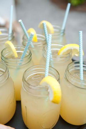 blushingsunshine:paper straws and mason jars.