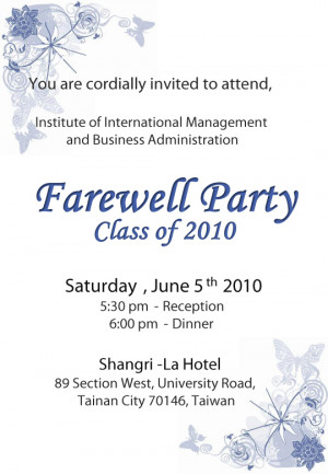 Farewell Party Invitation Party ideas farewell party
