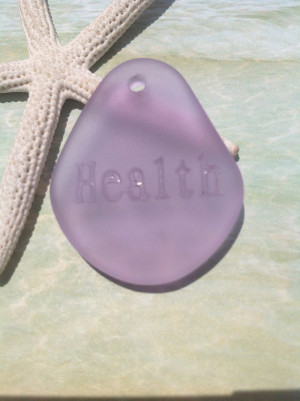 sea glass word beads~seaglass quote pendant~periwinkle frosted glass ...