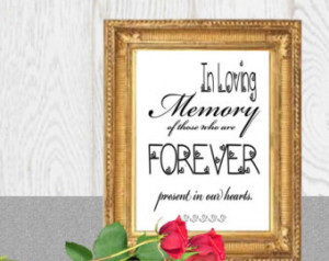 In loving memory printable Memorial table Wedding memorial sign ...