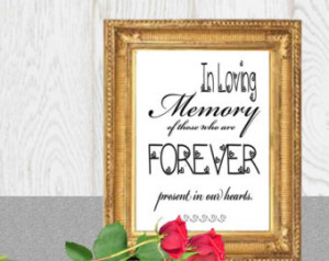 In loving memory printable Memorial table Wedding memorial sign ...