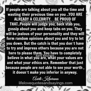 You Are A Celebrity..Be Proud Of It..