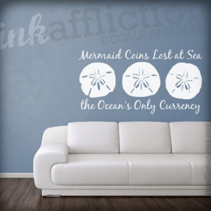 Sand Dollar Quote Wall Decal - LARGE 36 x 19