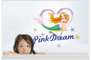 Bigmouth Pink Dream Quote Mermaid in Love Shaped with Colorful Stars ...