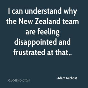 can understand why the New Zealand team are feeling disappointed and ...