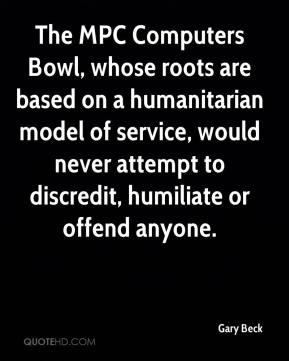 Bowl, whose roots are based on a humanitarian model of service ...