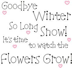 Goodbye Winter! It's time to watch the flowers grow! More