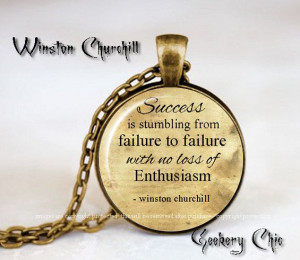 Winston Churchill Success is stumbling Quote by SilverRapture, $10.00