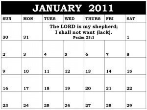 ... this Free Christian Monthly Planner 2011 January with Bible verses