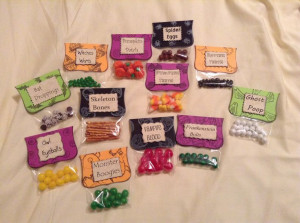 Halloween candy with sayings
