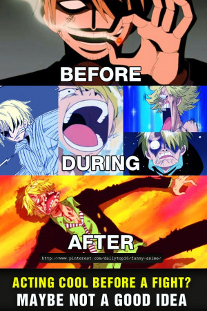 Acting cool before a fight... #Anime #Funny #FunnyAnime #Sanji # ...