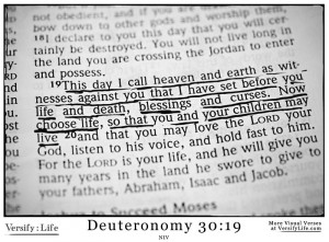 ... death, blessings and curses. Now choose life, so that you and your