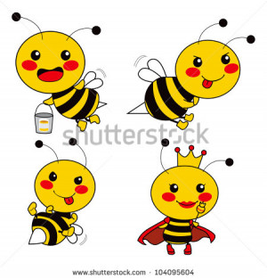 ... -cute-bee-worker-with-two-soldiers-and-the-queen-bee-104095604.jpg