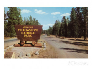 Entering Yellowstone National Park, Montana Art Print