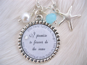 MOTHER of the GROOM Gift Bridal Inspirational quote pendant necklace ...