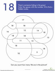 Number 18 Preschool Worksheet