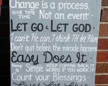 Quotes Serenity Prayer Inspirational SIGN One Day at a Time Alcoholics ...