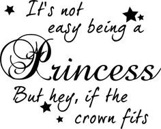 Not Easy Being A Princess Decor Cute Vinyl Wall Decal Quote Sticker ...