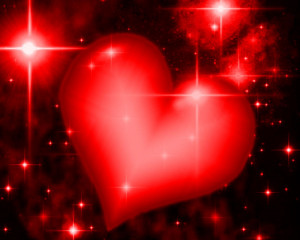 Background Wallpaper Image: Red Heart With Starry Background