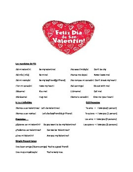 Spanish Valentine Sayings