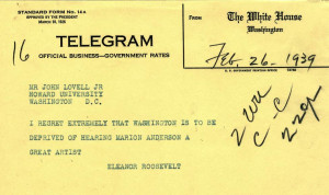 Eleanor Roosevelt's Telegram to Howard University Expressing Regret ...