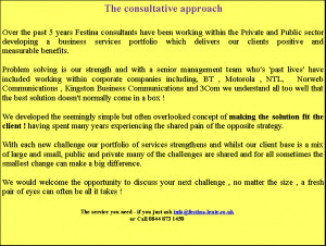 Text Box: The consultative approach Over the past 5 years Festina ...