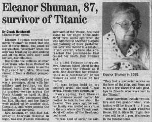 thayer a 17 year old survivor of the sinking of the titanic is to be ...