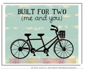 Vintage Bicycle Built For Two Illustration Love bicycle built for two