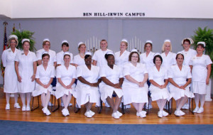 Nursing students receive their caps and pins