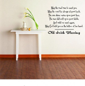 Old Irish Blessing - Irish Quote - Removable Stick On Print Sticker ...