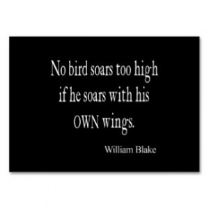 Vintage William Blake Bird Soar Own Wings Quote Large Business Cards ...