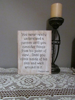 Wood Sign Sayings, Inspirational Quote, Harper Lee, Hand Painted ...